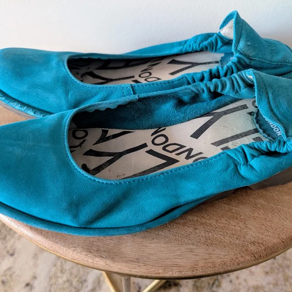 Fly London Teal Low-Wedge Shoes - Picture 2 of 6